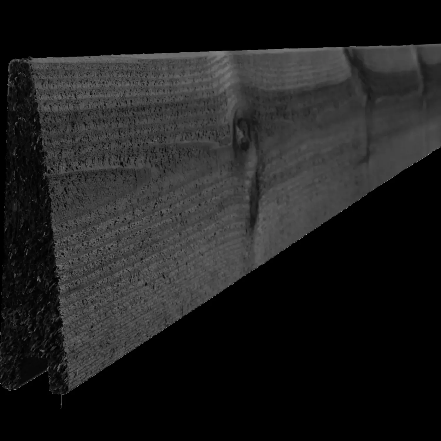 Hegnsbrædder^Klinkbeklædning gran 32 x 150 mm høvlet, grundmalet sort 177 cm