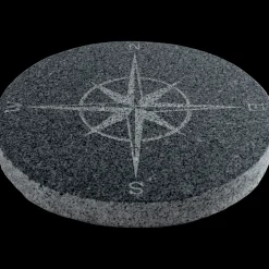 Belægningssten^Kompasdæksel G654 Ø40x4 cm mørkegrå
