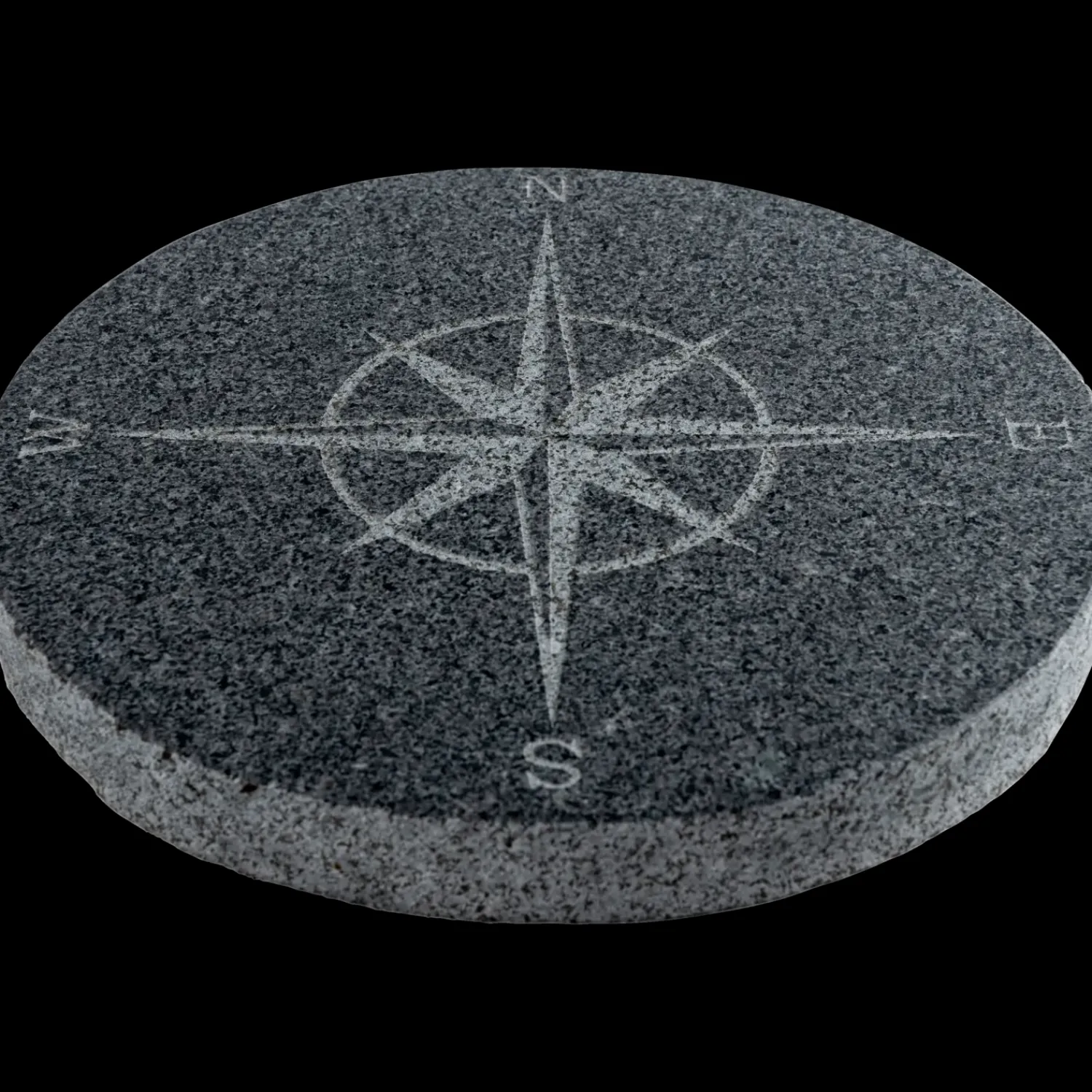 Belægningssten^Kompasdæksel G654 Ø40x4 cm mørkegrå