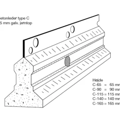 Dame Kota Beton^betonleder C90 390 cm.