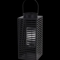 Clearance Lanterne med glasindsats Ø16,2x30 cm sort