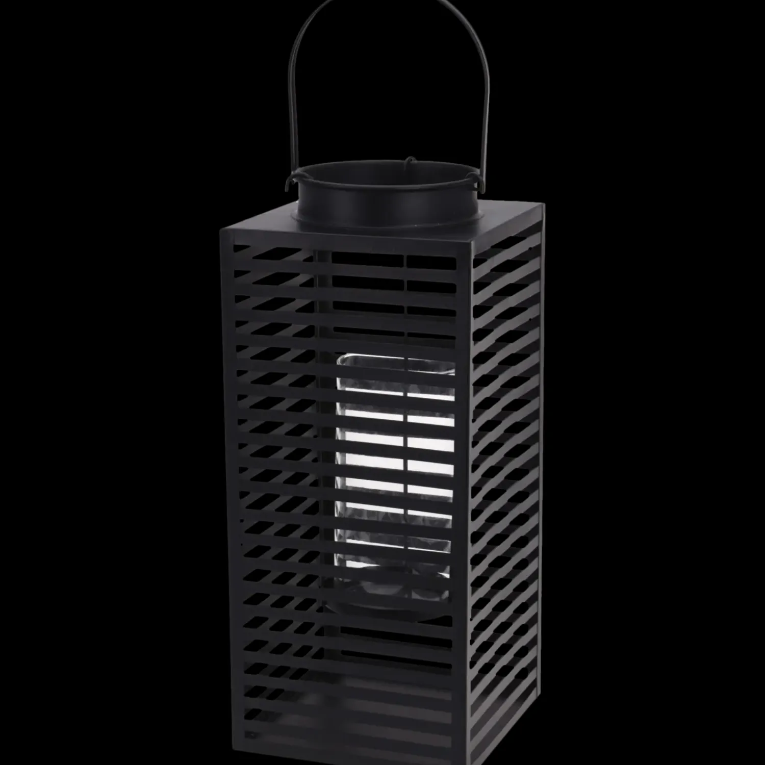 Clearance Lanterne med glasindsats Ø16,2x30 cm sort