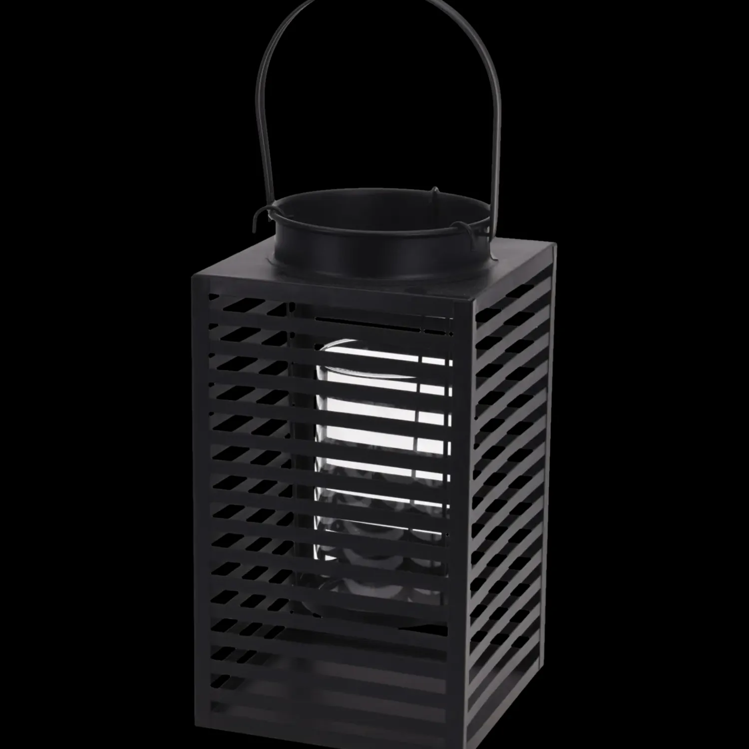 Clearance Lanterne med glasindsats Ø16,2x30 cm sort