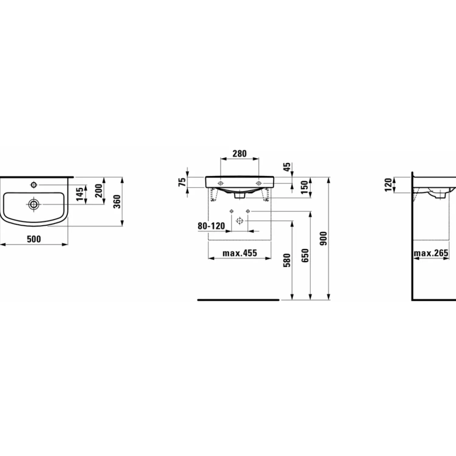Best Laufen Kompas håndvask 390x178x520 mm hvid