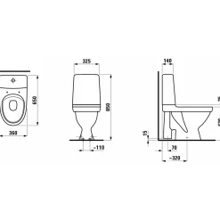 Hot Laufen Kompas toilet m/åben S-lås hvid