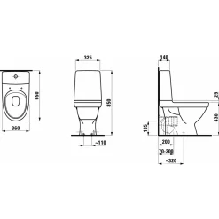 Laufen Toiletter^Kompas toilet m/skjult P-lås hvid