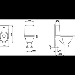 Hot Laufen Kompas toilet m/skjult S-lås hvid