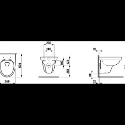 Laufen Toiletter^Kompas væghængt toilet hvid