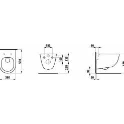 Laufen Toiletter^Pro væghængt toilet inkl. SoftClose toiletsæde hvid