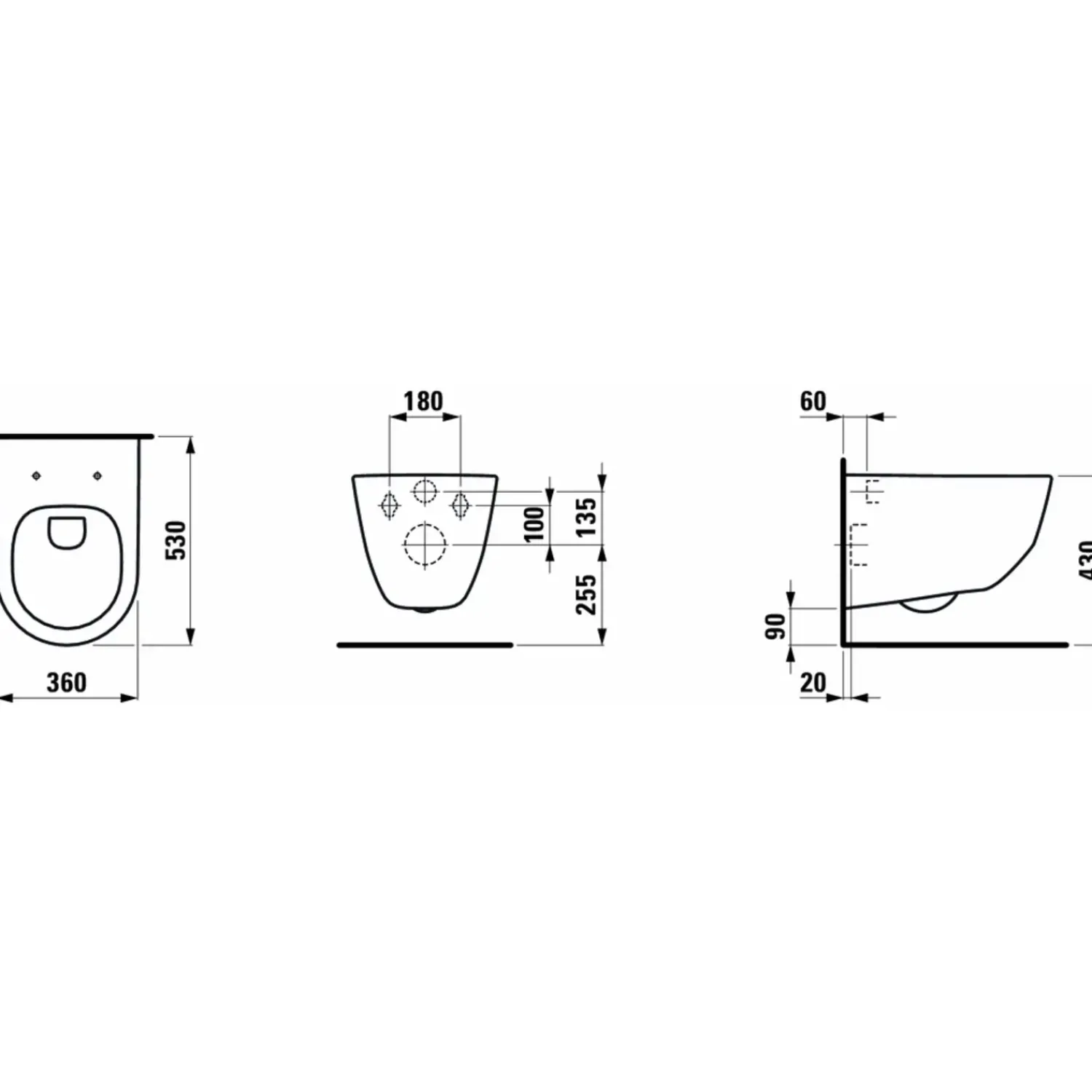 Laufen Toiletter^Pro væghængt toilet inkl. SoftClose toiletsæde hvid