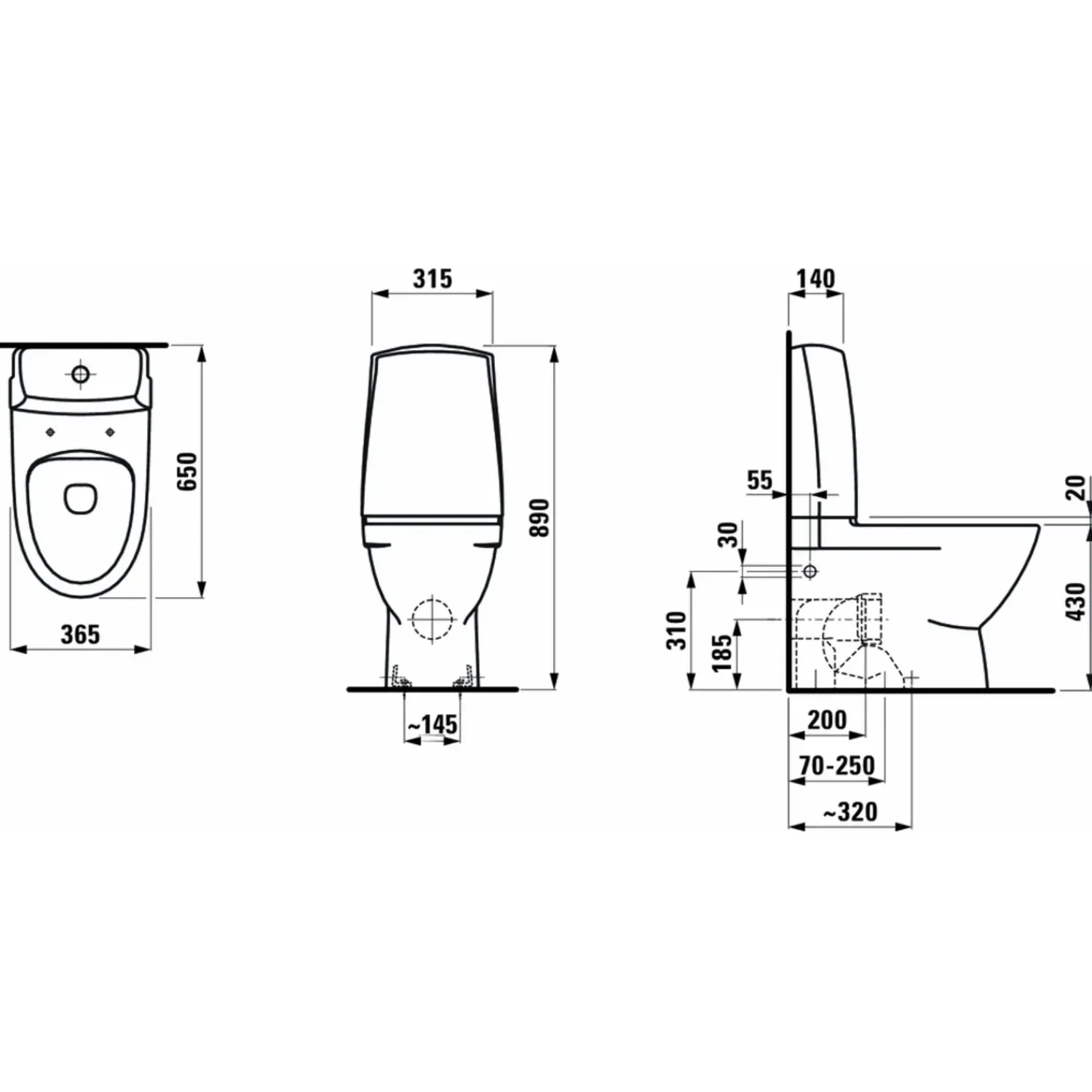 Best Laufen Pro-N toilet m/skjult P-lås hvid
