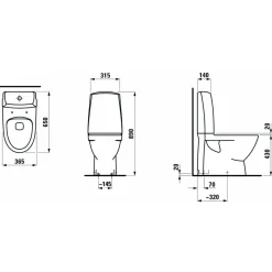 Laufen Toiletter^Pro-N toilet m/skjult S-lås hvid