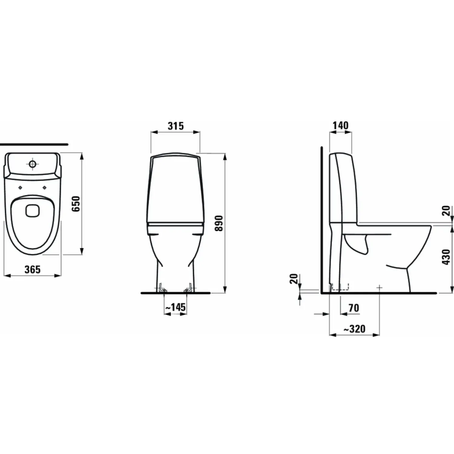 Laufen Toiletter^Pro-N toilet m/skjult S-lås hvid