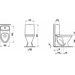 Laufen Toiletter^Rigo toilet m/skjult S-lås hvid