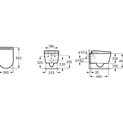 Hot Laufen Roca Inspira væghængt duschtoilet inkl. softclose sæde hvid