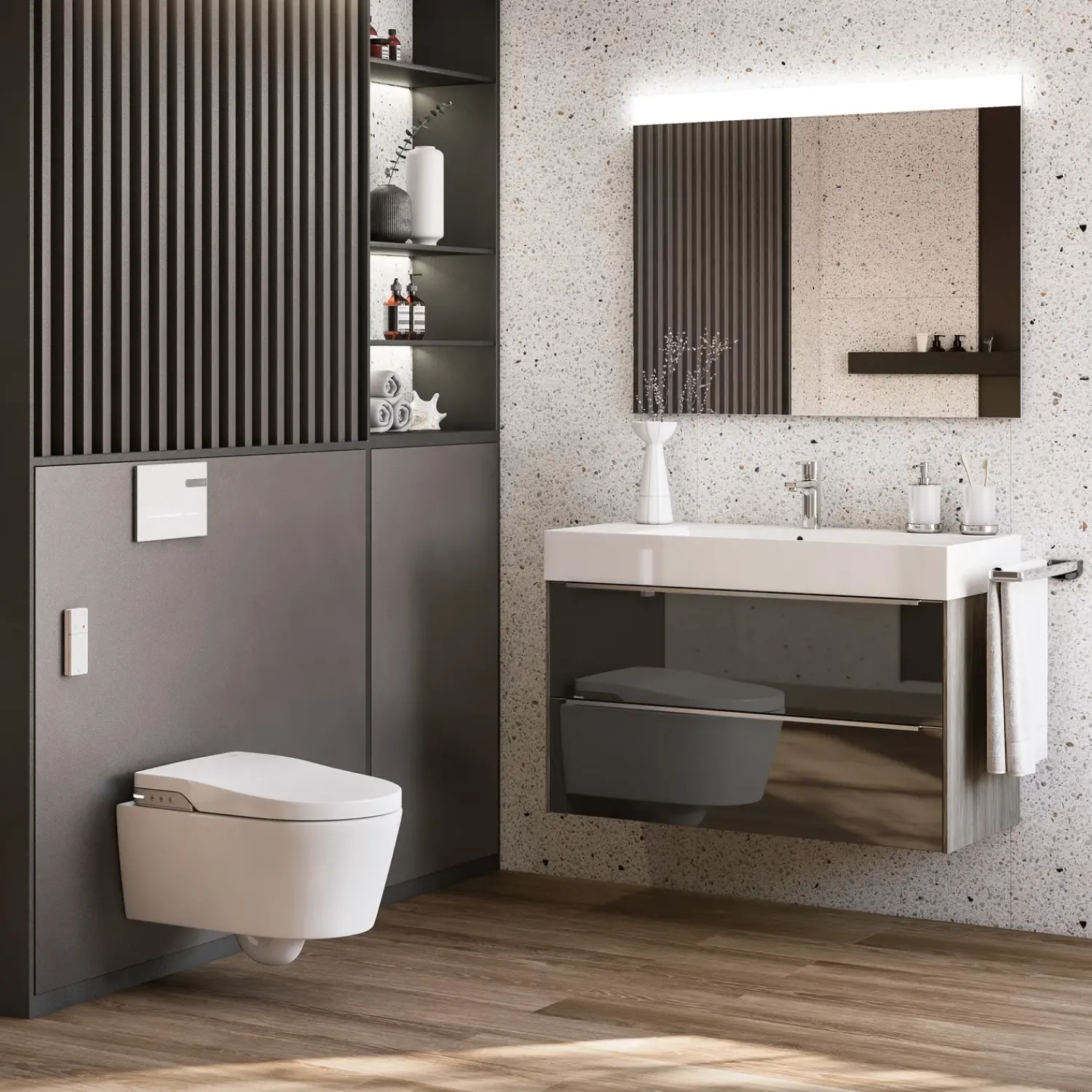 Hot Laufen Roca Inspira væghængt duschtoilet inkl. softclose sæde hvid