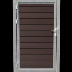 Best Låge med beklædning Livø Prime T180 V-profil MatUmber Galv. stolpe Låsekasse u.