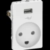 LK Lauritz Knudsen Stikkontakter Og Afbrydere^LK Fuga stikkontakt m/USB-lader hvid
