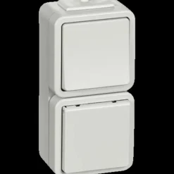 LK Lauritz Knudsen Stikkontakter Og Afbrydere^LK Opus 73 afbryder m/stikkontakt lysegrå