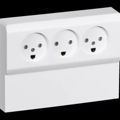 LK Lauritz Knudsen Stikkontakter Og Afbrydere^LK panelstikkontakt OPUS 66 udvendig triple m/jord hvid