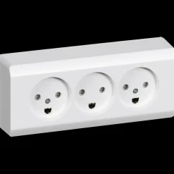 Outlet LK Lauritz Knudsen LK stikkontakt OPUS 66 udvendig triple hvid