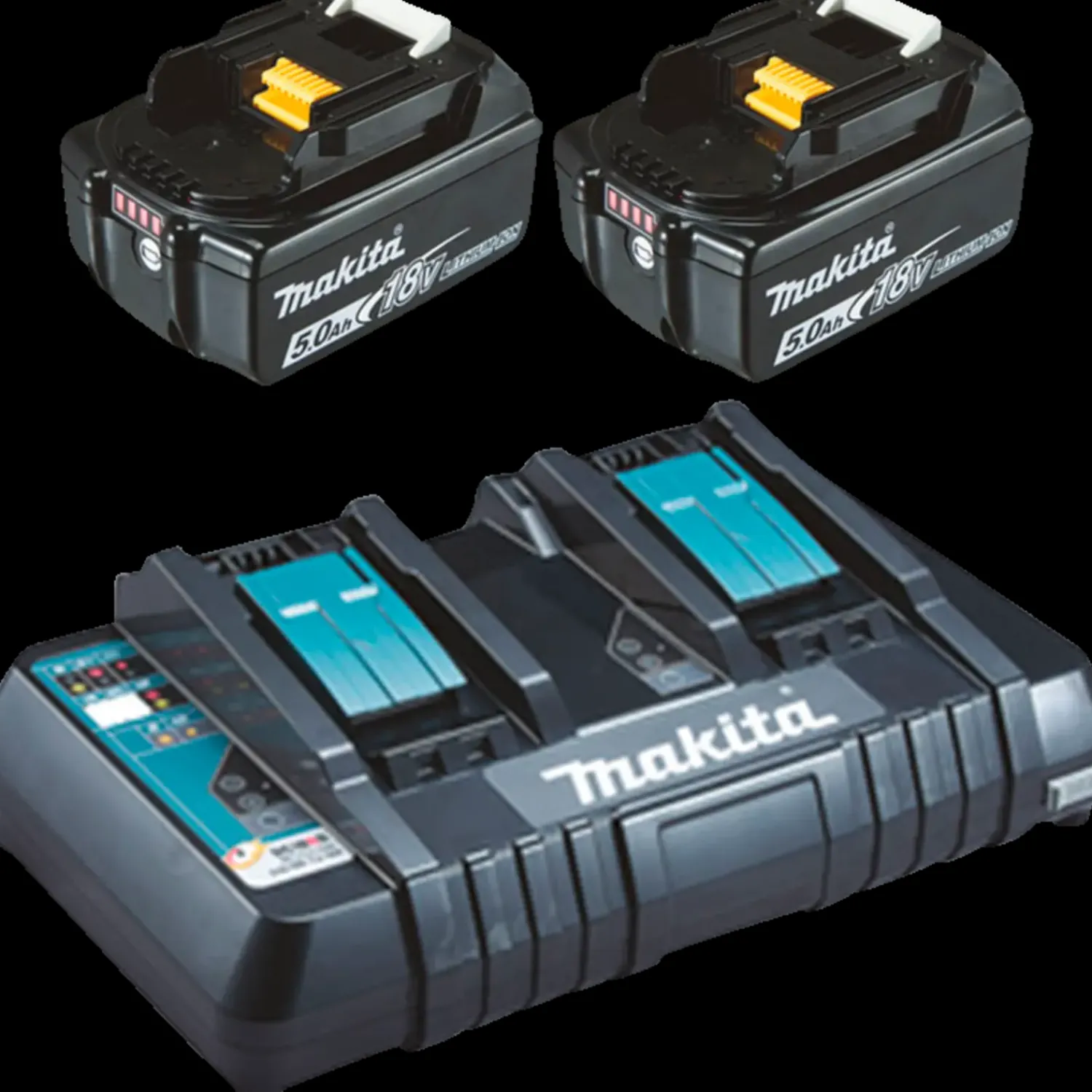 Clearance Makita DLM432PT2 2x18V LXT plæneklipper 2x5,0 Ah batteri/lader