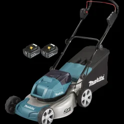 Makita Plæneklippere^DLM460PT2 2x18V LXT plæneklipper 2x5,0 Ah batteri og lader