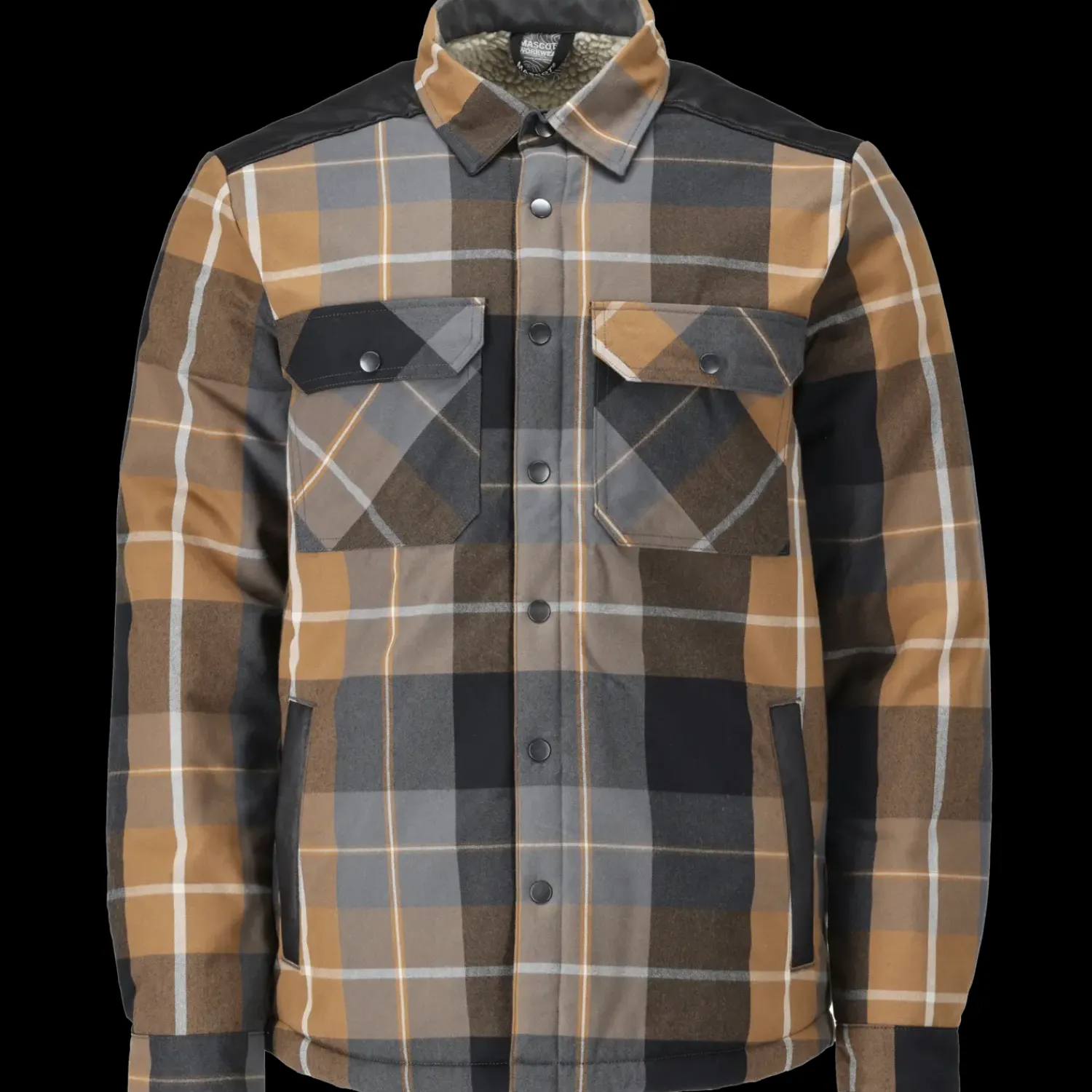 Skjorter^Mascot 23104 flannel skjorte m/fiberpelsfór nøddebrun ternet str. 2XL