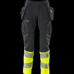 Mascot Arbejdsbukser^Accelerate Safe bukser med hængelommer mørk marine/hi-vis gul str. 82C52