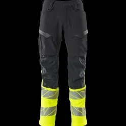 New Mascot Accelerate Safe bukser med knælommer mørk marine/hi-vis gul str. 82C52