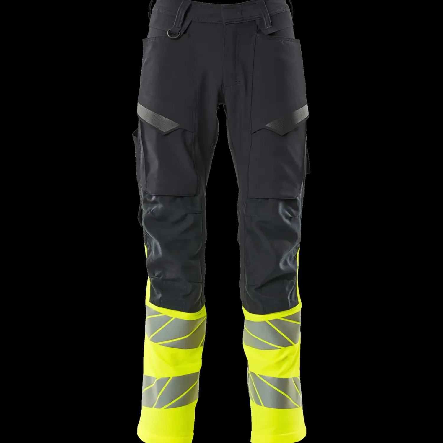 New Mascot Accelerate Safe bukser med knælommer mørk marine/hi-vis gul str. 82C52