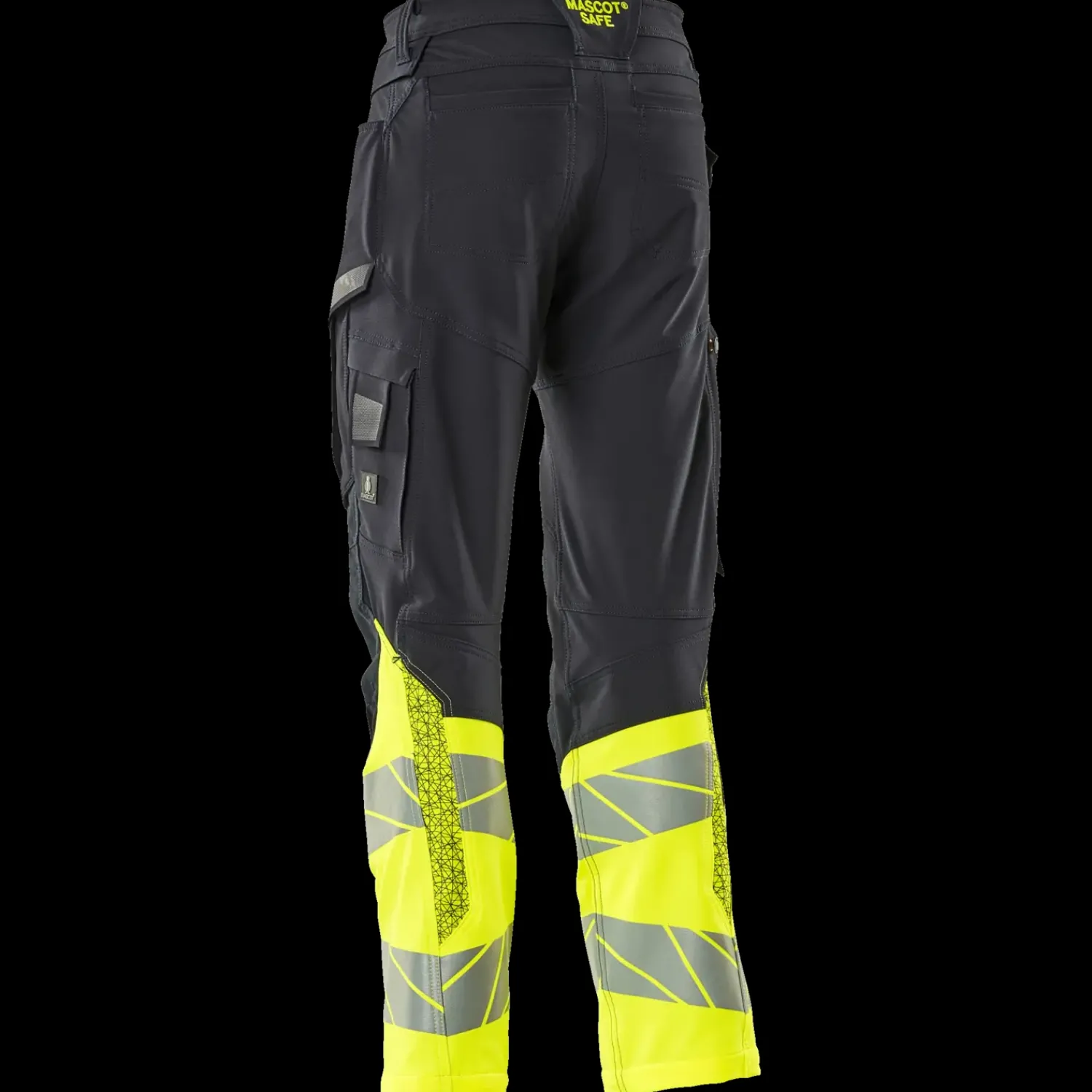 New Mascot Accelerate Safe bukser med knælommer mørk marine/hi-vis gul str. 82C52