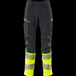 New Mascot Accelerate Safe bukser med knælommer mørk marine/hi-vis gul str. 82C52