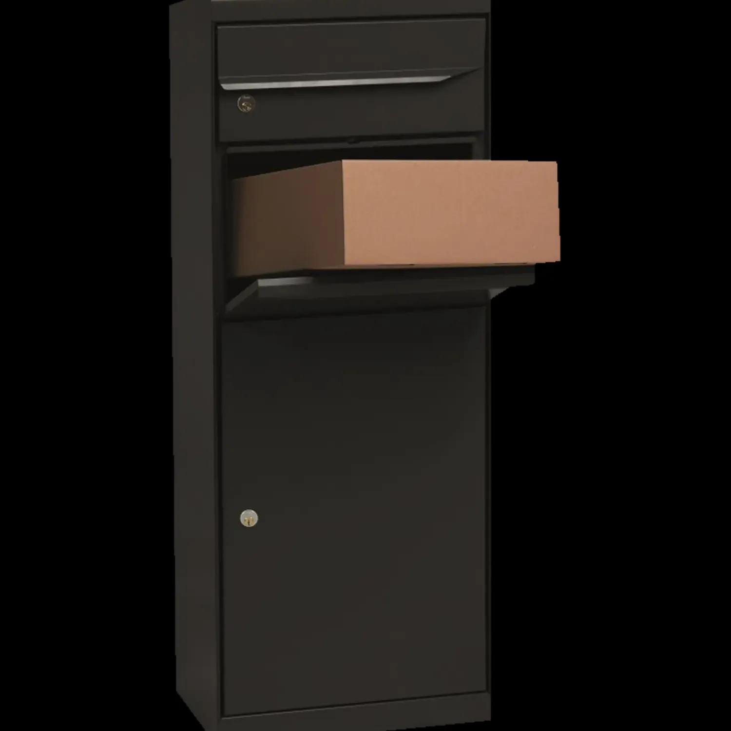 ME|FA Postkasser^pakkepostkasse Maple m/montagestænger (661) gråsort mat