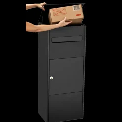 ME|FA Postkasser^pakkepostkasse Oak m/montagestænger (480) sort struktur 380x1035 mm.