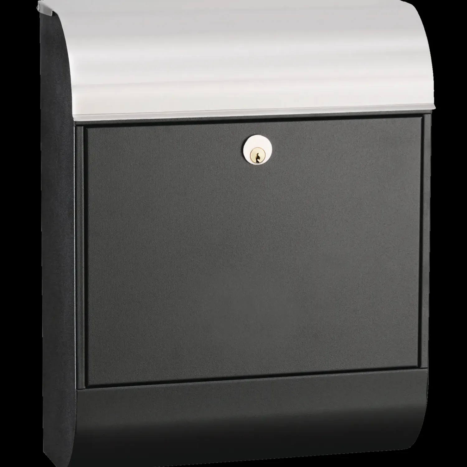 ME|FA Postkasser^postkasse Pearl (872) sort struktur/rustfri stål klap