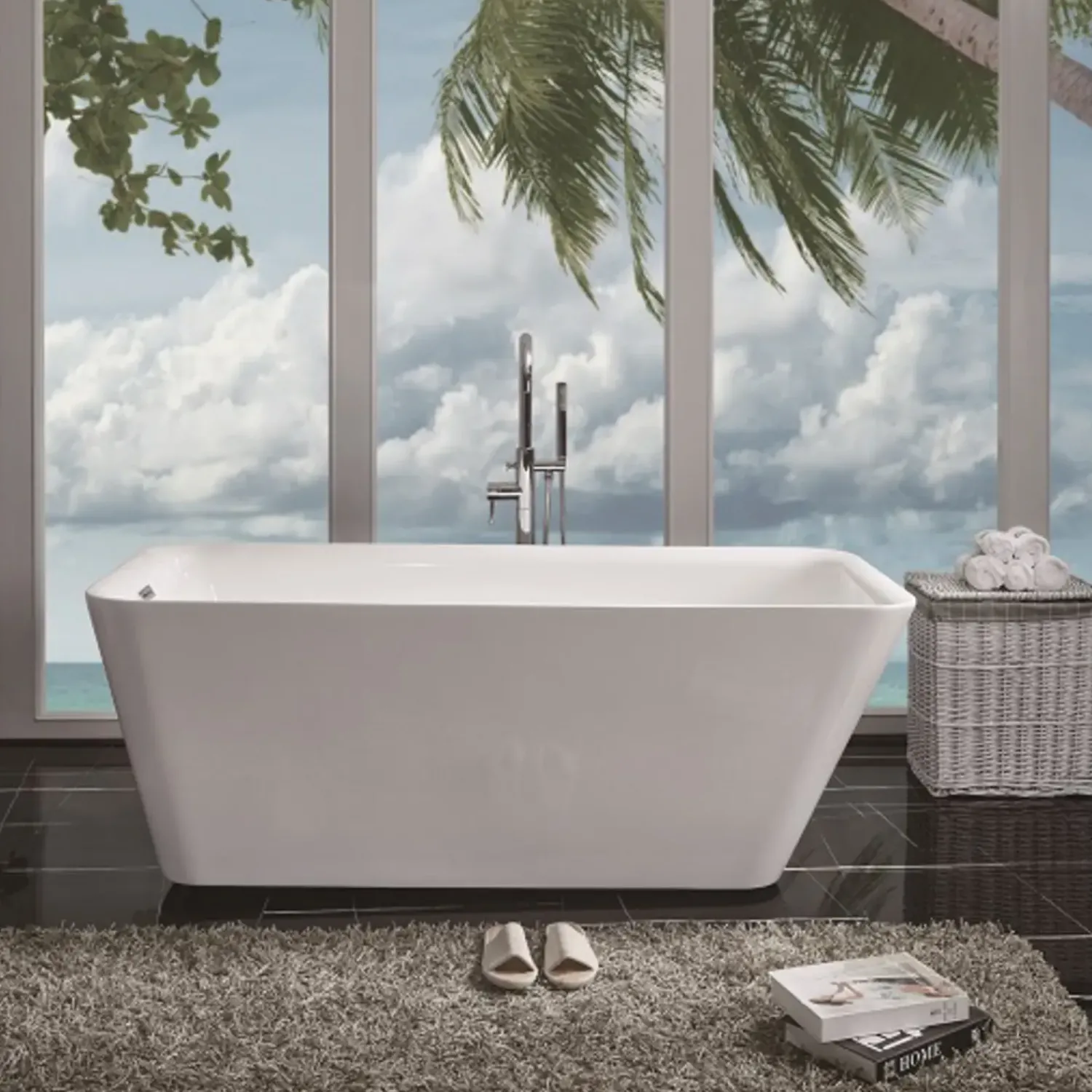 Badekar^Milobad badekar 78x60x170 cm hvid akryl