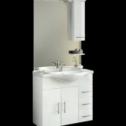 Bademiljøer^Milobad badsæt Limone inkl. spejl hvid