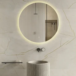 Mikelo Spejle Og Spejlskabe^Milobad CL065 spejl m/LED Ø90 cm