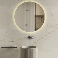 Mikelo Spejle Og Spejlskabe^Milobad CL065 spejl m/LED Ø80 cm