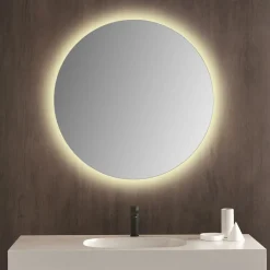 Mikelo Spejle Og Spejlskabe^Milobad CL065-1 spejl m/LED frosted Ø60 cm