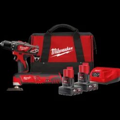 Milwaukee Bore- Og Skruemaskiner|Multicuttere^M12 BPP2D-402B bore/skruemaskine og multicutter