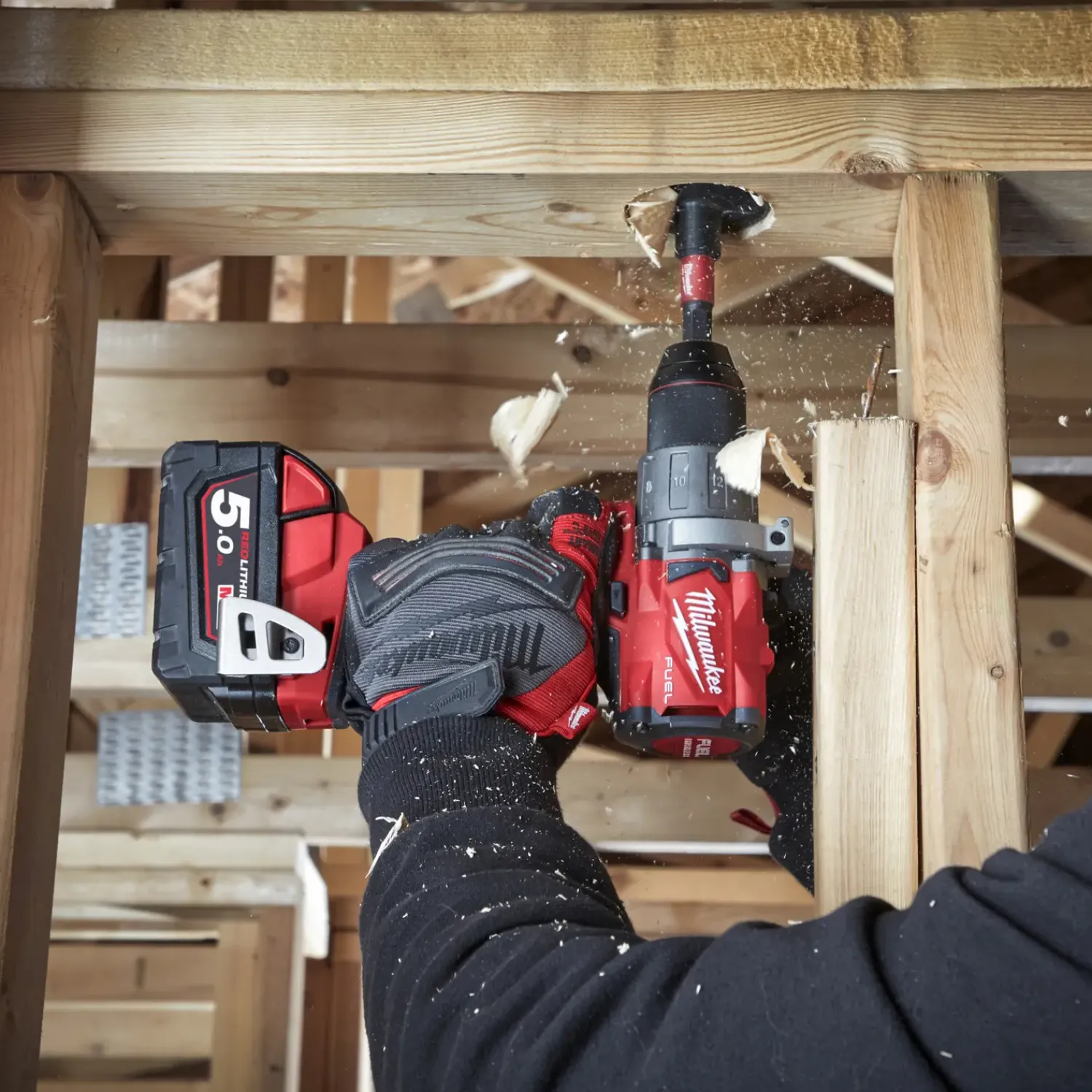 Discount Milwaukee M18 FDP2-502X 18V Fuel slagboremaskine 2x5.0 Ah batterier og lader