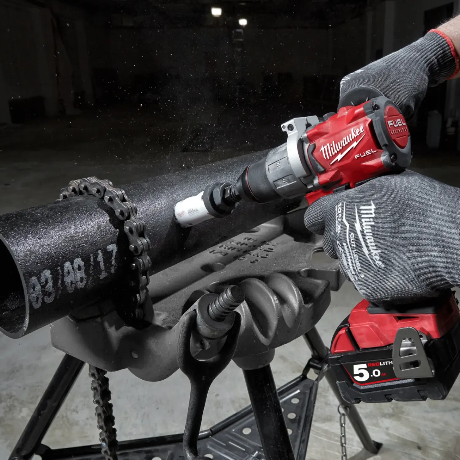 Discount Milwaukee M18 FDP2-502X 18V Fuel slagboremaskine 2x5.0 Ah batterier og lader