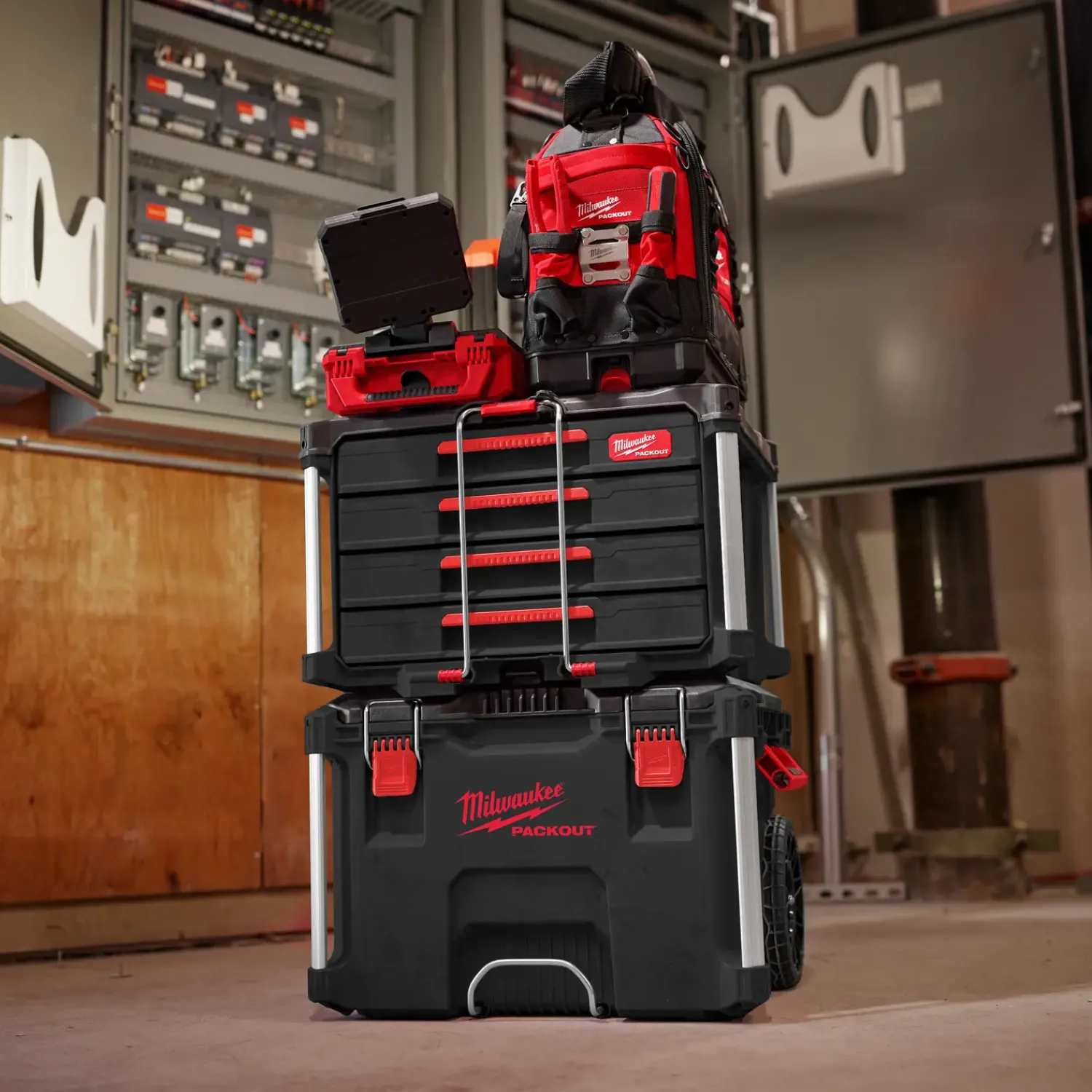 Milwaukee Diverse Reservedele^packout kuffert 4 skuffer