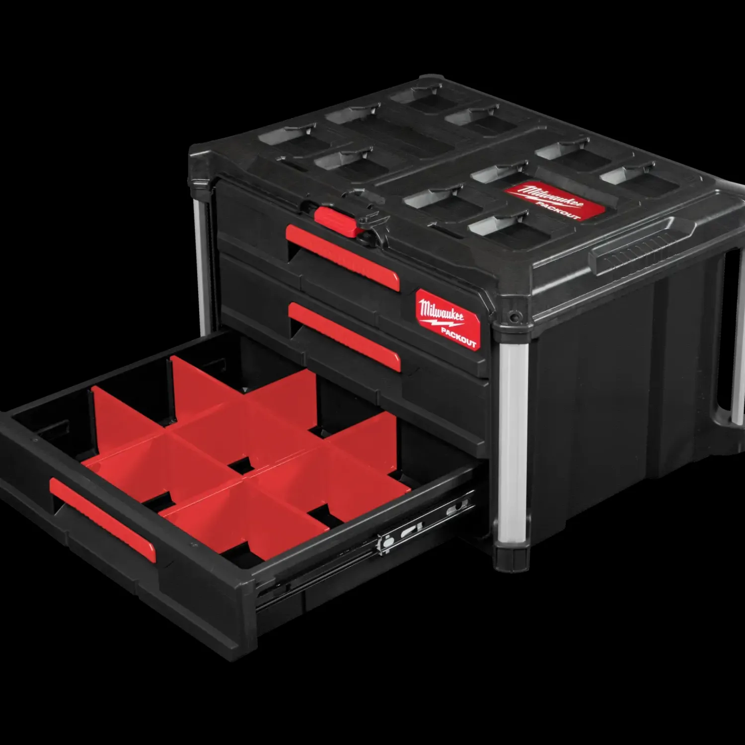 Milwaukee Diverse Reservedele^packout kuffert med 3 skuffer
