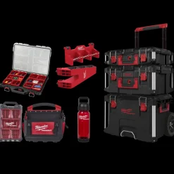 Milwaukee Værktøjskasser Og -Tasker^Packout™ sæt rød Trolley/organizer/maske/værktøjsholder/drikkedunk