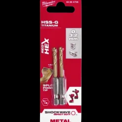 New Milwaukee Red Hex shockwave™ HSS-Tin metalbor 3,2 mm