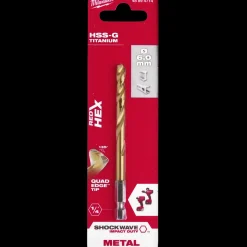 Milwaukee Bor- Og Borsæt^Red Hex shockwave™ HSS-Tin metalbor 6 mm