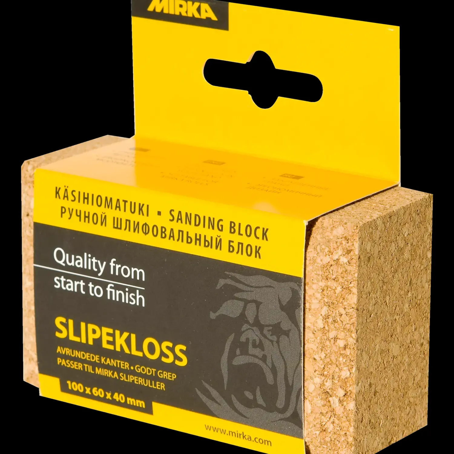 Mirka slibeklods kork 60x100x40 mm